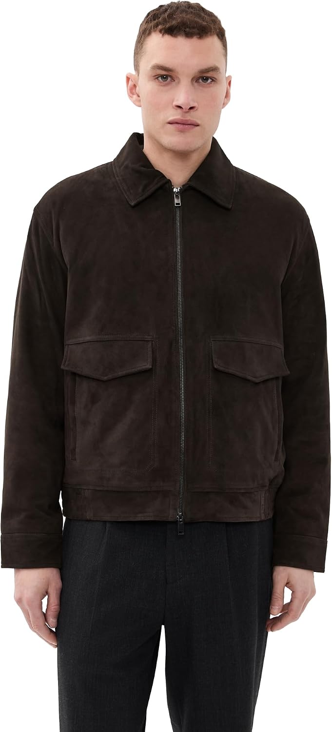 Theory Men's Aviator Jacket in Reece Suede