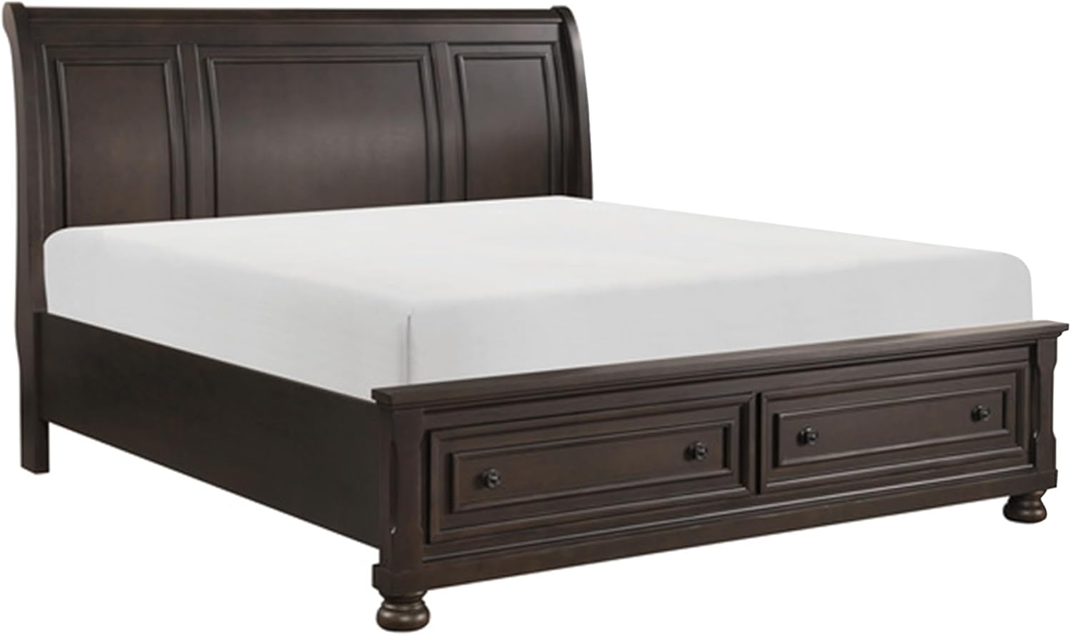 Benzara Oria Four Piece Queen Size Bedroom Set- Round Knobs