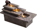 Tabletop Water Fountain, Resin, LED Light, Quiet Pump, Feng Shui, Desktop Waterfall, Cascading Feature, Zen Meditation, for Home Office Living Room Bedroom(A,9 * 4.1 * 5.3IN)