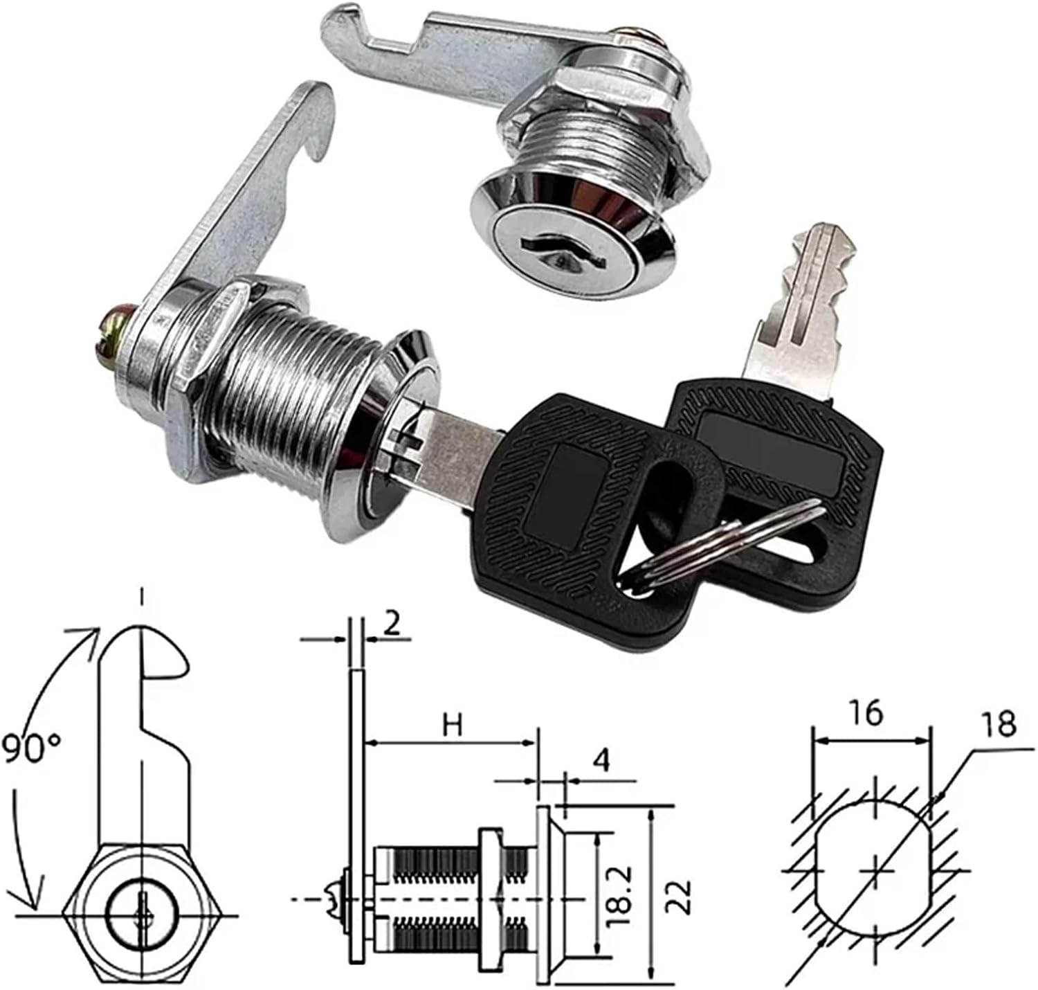 5/20 Sets Drawer Lock with Keys Furniture Hardware Cam Lock for Mailbox 16MM/20MM/25MM/30MM(Beige,20 Sets)