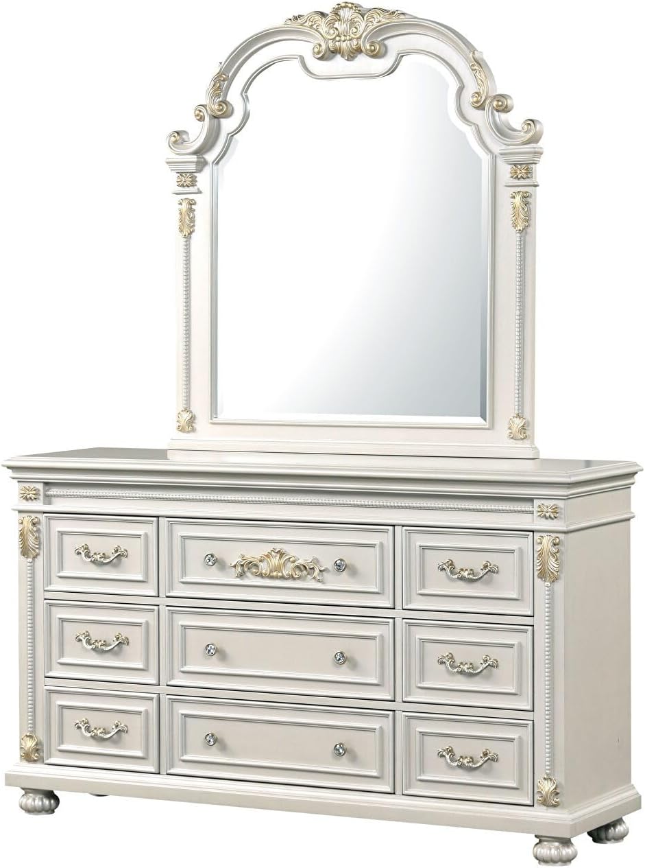 First of a Kind Cosmos Furniture Destiny White Queen 4 Piece Bedroom Set