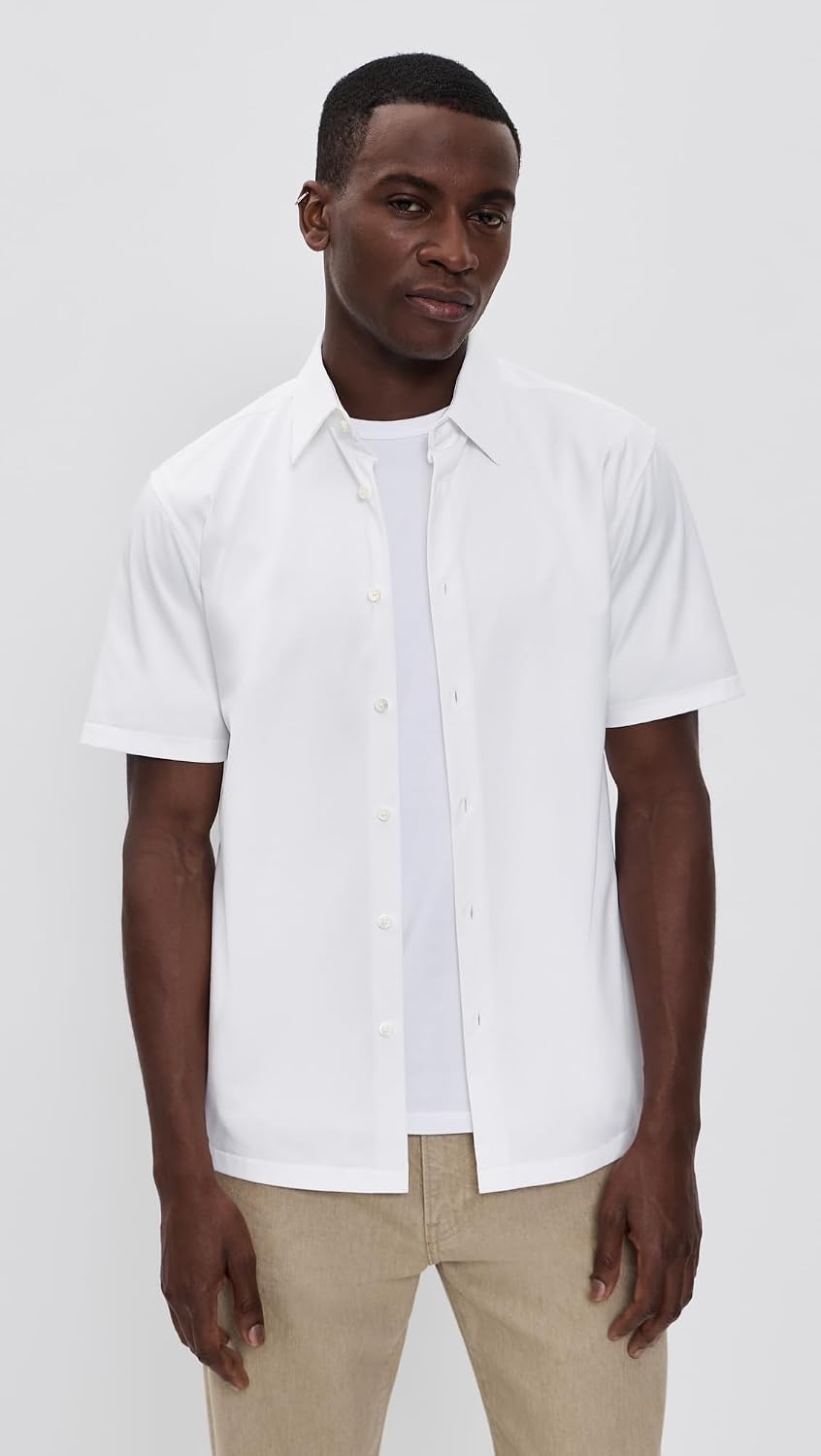 Theory Men's Structure Knit Irving Short Sleeve Shirt