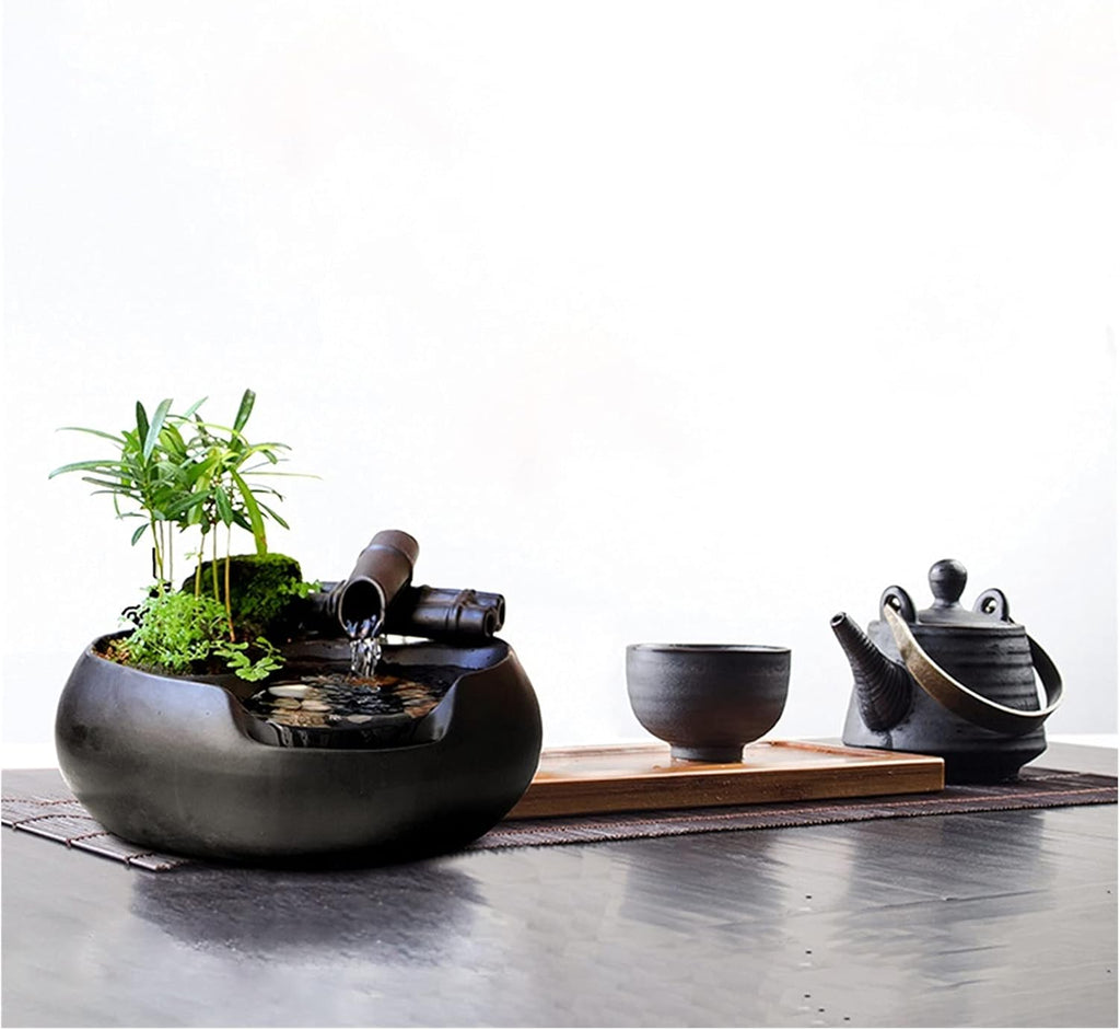 Desktop Fountain Tabletop Fountain Waterfall Desktop Electric Water Fountain Decor Indoor Outdoor Portable Tabletop Decorative Zen Meditation Waterfall Relaxation Indoor Tabletop Fountain