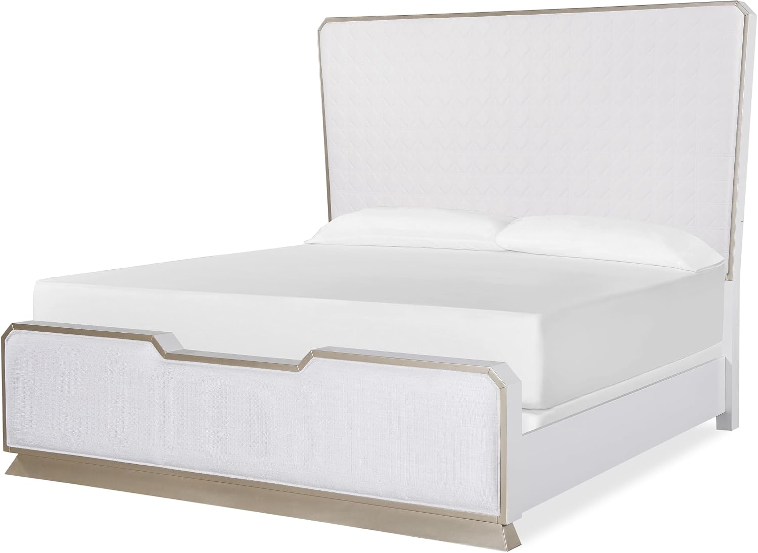 First of a Kind Dior Two Tone Luxury 5 Piece Queen Bedroom Set with Upholstered Tufted Headboard Modern Glam Design Coordinated Furniture Collection