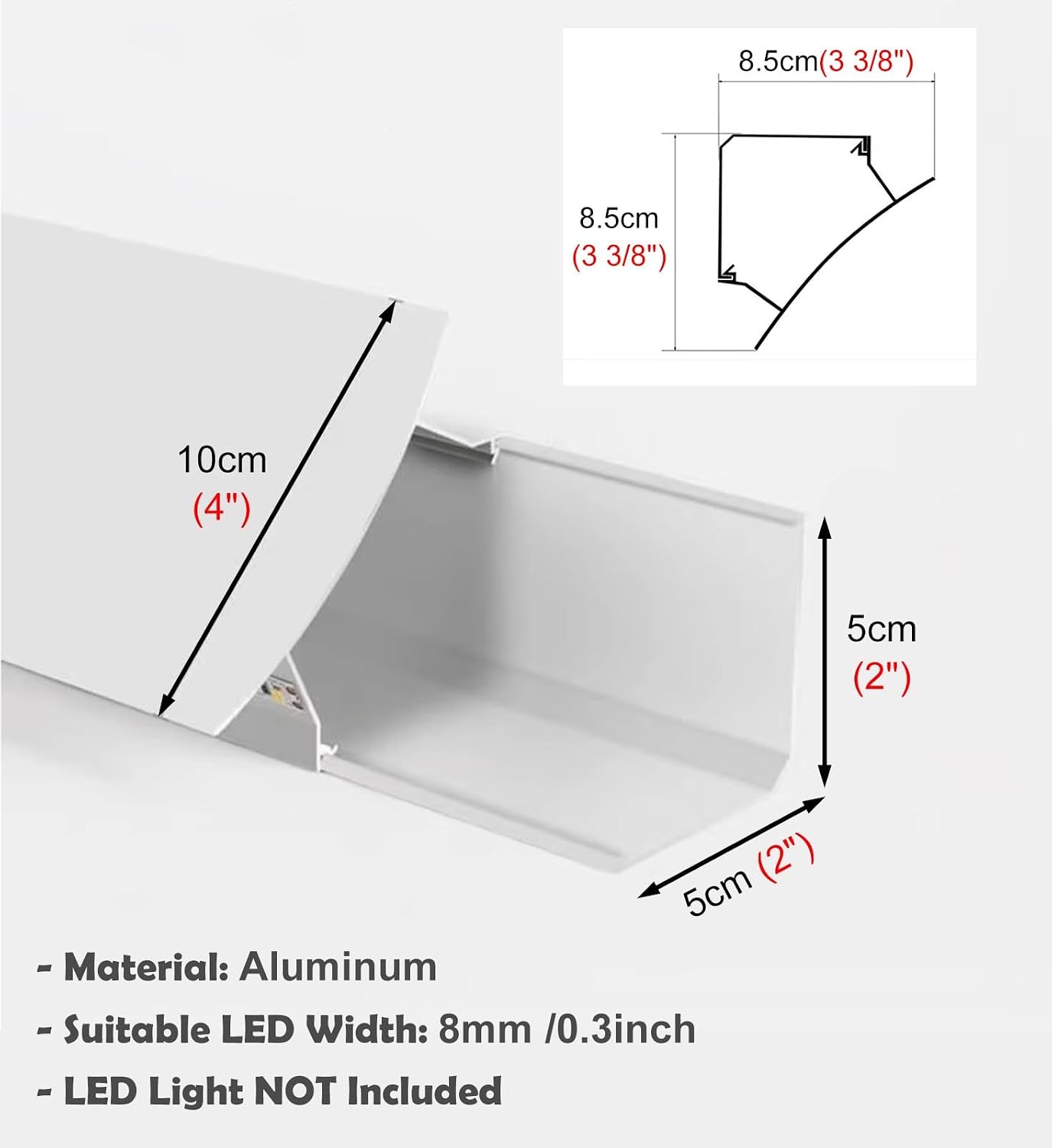 LED Light Channel for Game Room Decor, Aluminum Indirect Lighting Crown Molding, 29.5ft Wall Trim - No LED Strips Needed, Stylish Home Accent for Modern Interiors