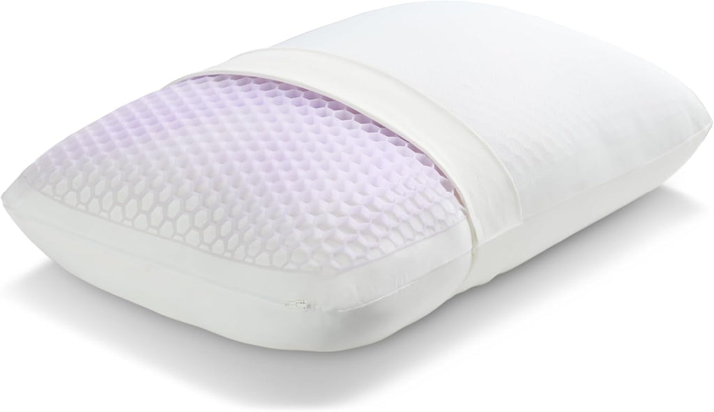 Purple GridCloud Pillow – Down-Alternative Pillow, GelFlex® Grid for Soft Support & Pressure Relief for Side Sleepers– Always-Fluffy Silicone-Coated Fill– Breathable Moisture-Wicking Cover - Standard
