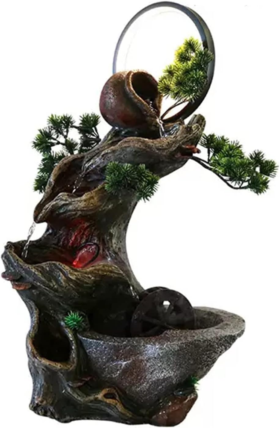 Indoor Water Fountain Tabletop Fountains Desktop Landscape Ornaments with Aperture Office Micro Landscape Landscaping Small Rockery Flowing Water Fountain Home Decoration Meditation Fountain
