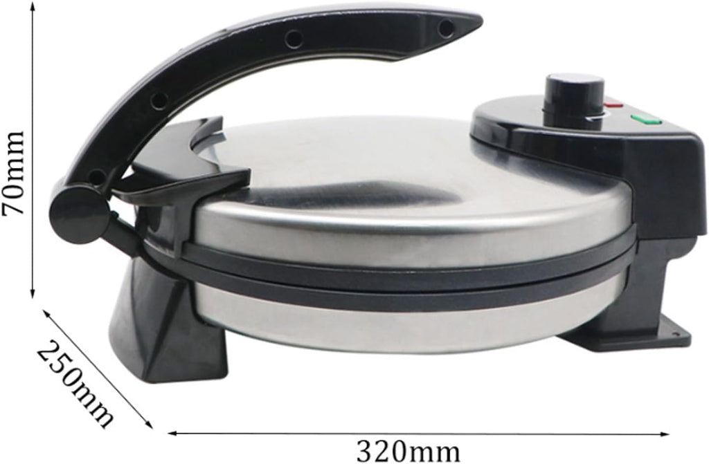 Roti Maker Machine, Electric Tortilla Machine, with Dual Surface Heating, Non Stick Plates, Adjustable Temperature, for Pancakes, Pizza, Quesadillas