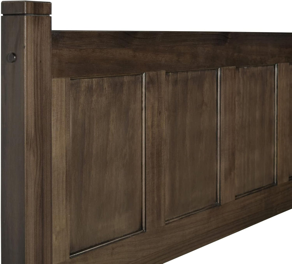 Grain Wood Furniture Shaker Solid Wood Panel Platform Bed, Full Size, Expresso