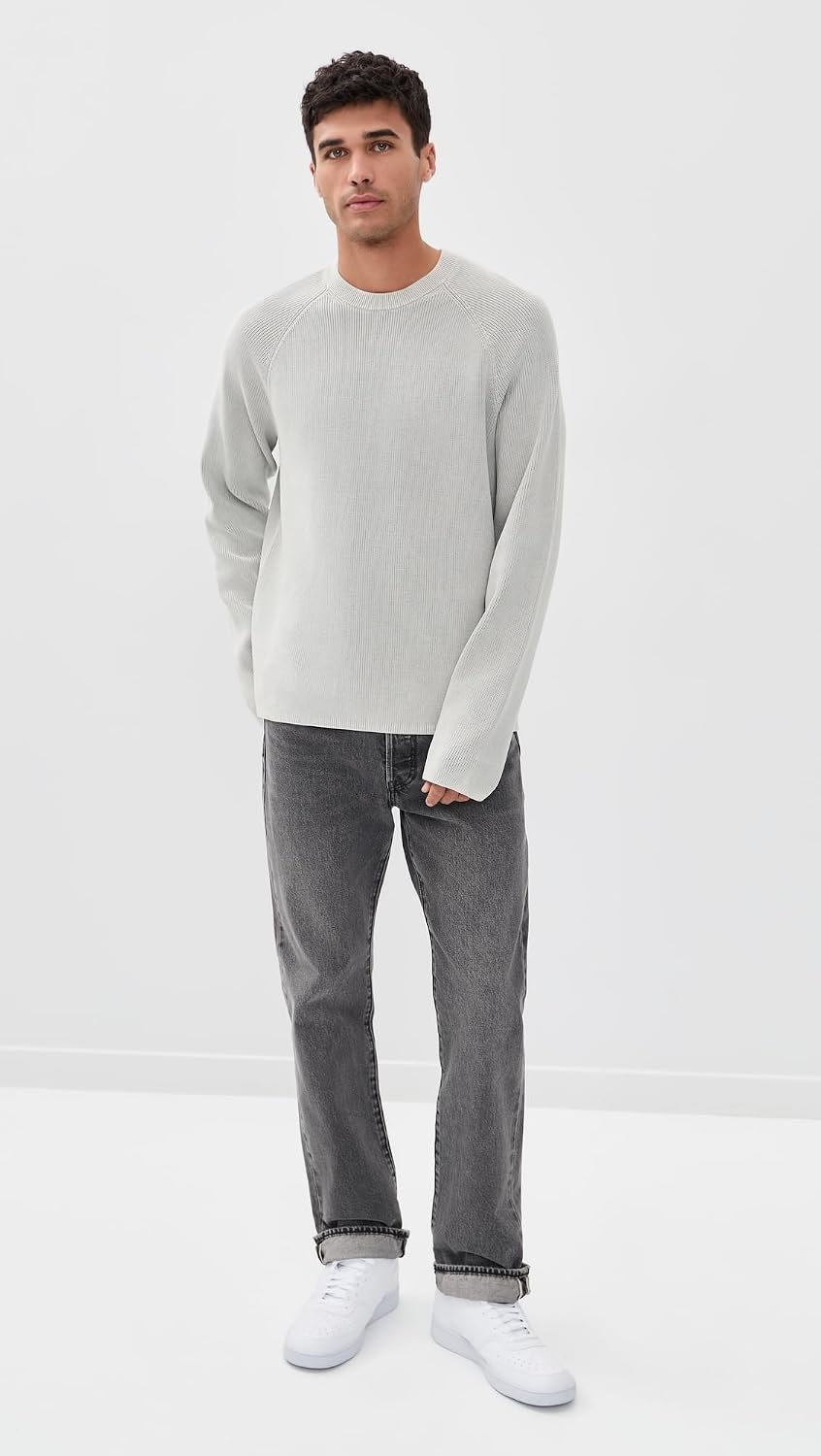 Theory Men's Washed Crew Neck Sweater