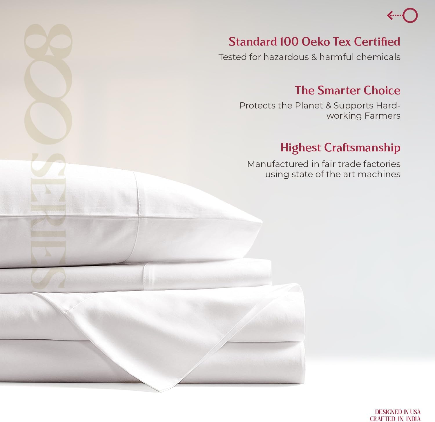 Mayfair Linen 100% Egyptian Cotton California King Sheet Sets - Luxury 800 Series Tranquil Collection Egyptian Cotton Cal King Sheets (6 PC, Ivory), Soft Cooling 16' Deep Pocket Hotel Sheet Set