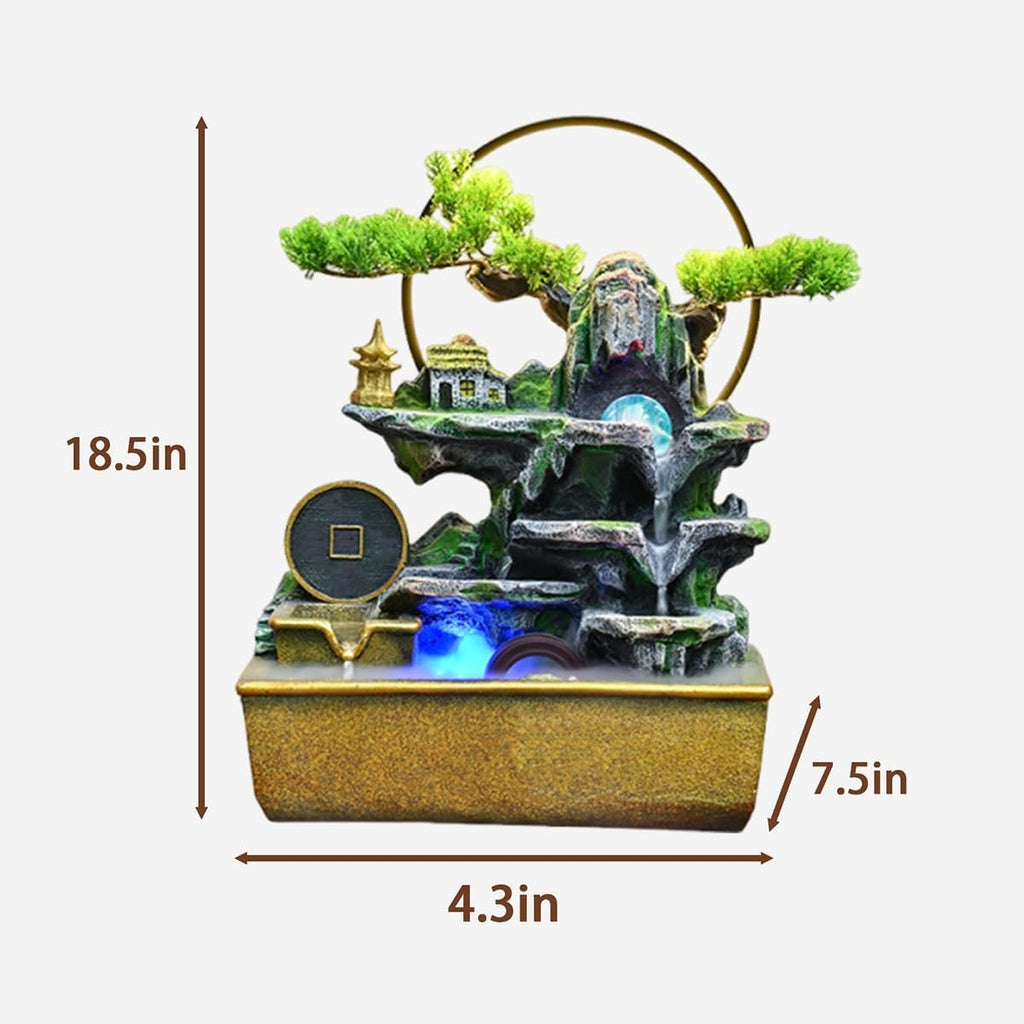 Table Fountain, Waterfall Tabletop, Fountains Indoor, Water Fountain Indoor Decoration, Relaxing Nature Feeling, for Office, Bedroom, Living Room