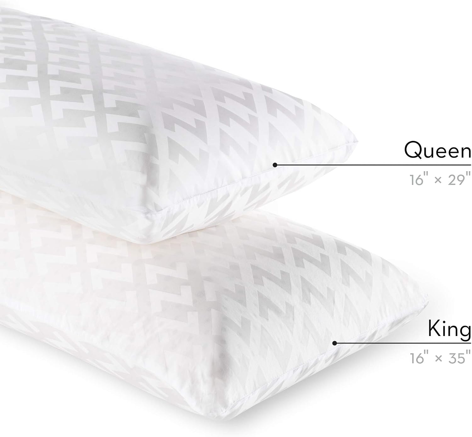 Z ZONED GEL DOUGH Gel-Infused Memory Foam Bed Pillow - 5-year Warranty - King - High Loft