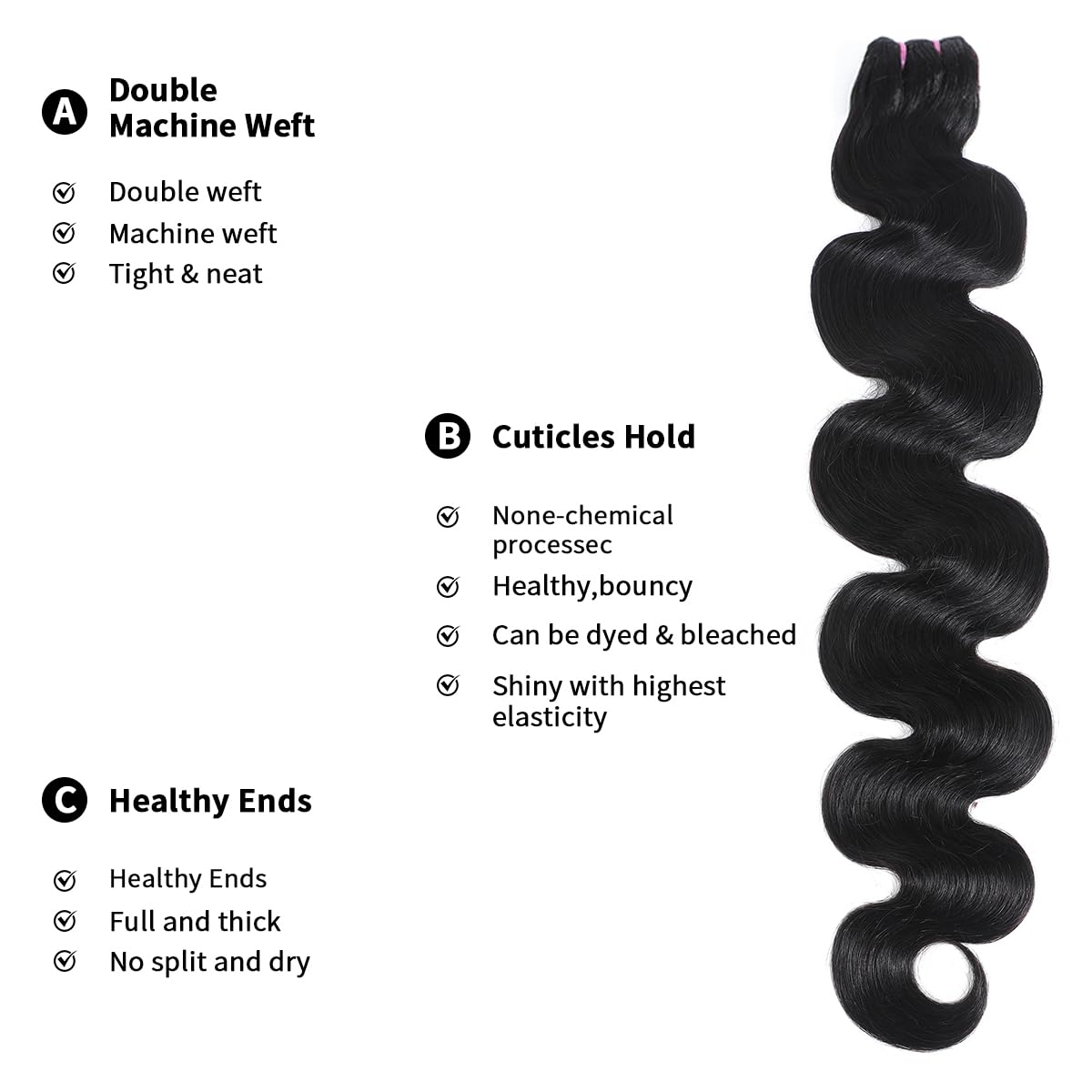 15A Raw Human Hair Bundles Body Wave Human Hair,Triple Lifespan Indian Virgin Hair,No Tangle Shedding,Multiple Washes Keep Texture Silky Soft (4 Bundles Natural Color, 16 16 18 18 Inch)