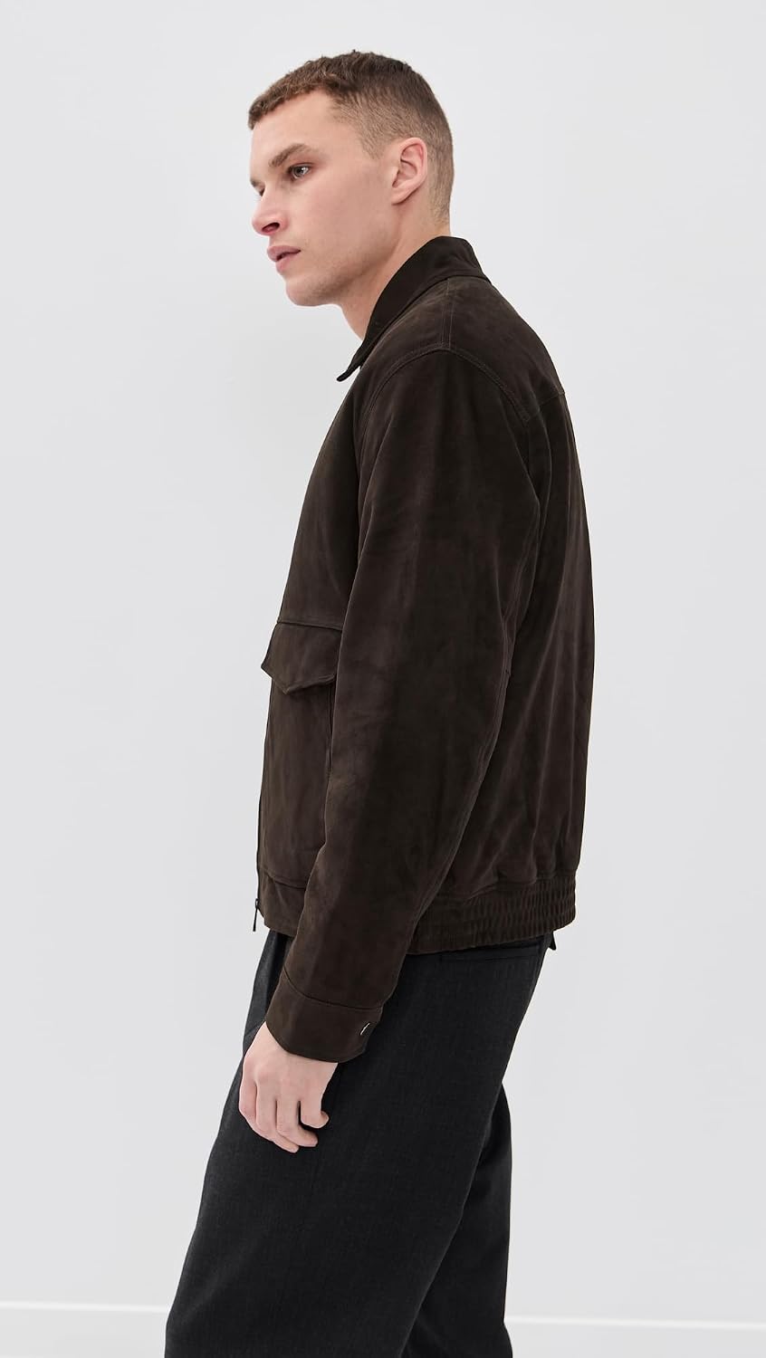 Theory Men's Aviator Jacket in Reece Suede