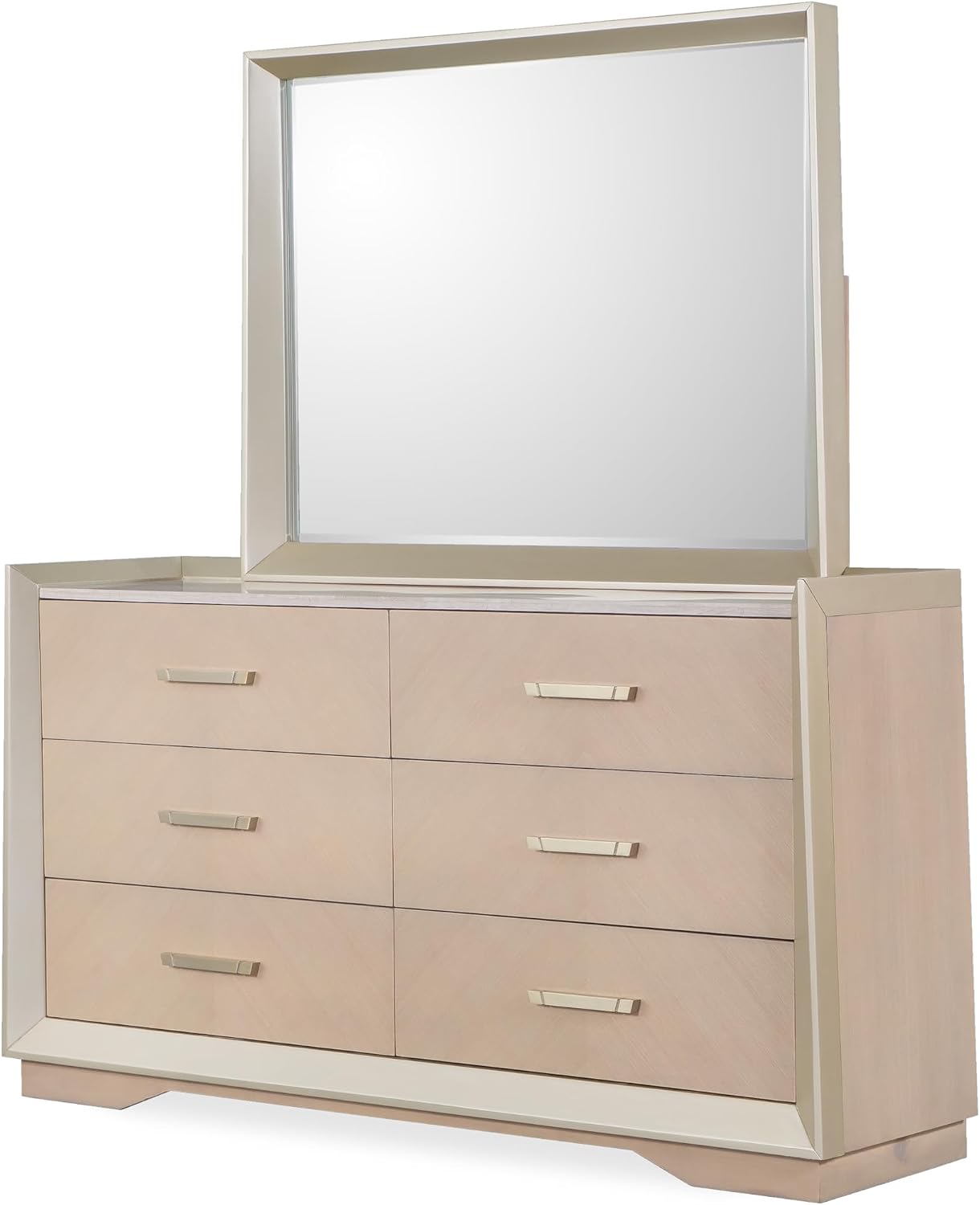 First of a Kind Milan Contemporary 5 Piece Queen Bedroom Set with Upholstered Headboard Sleek Modern Design Coordinated Furniture Collection