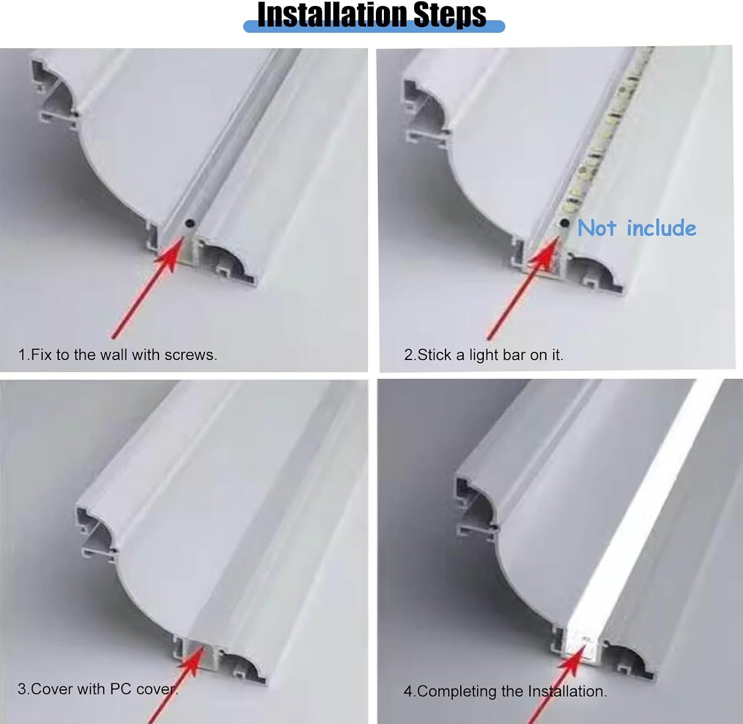 Crown Molding Lighting LED Channel, Baseboard Lighting Trim Profile for Led Strip, Surface Mounted Indirect Lighting Aluminum Channel for Hallway(8m/26.2ft)