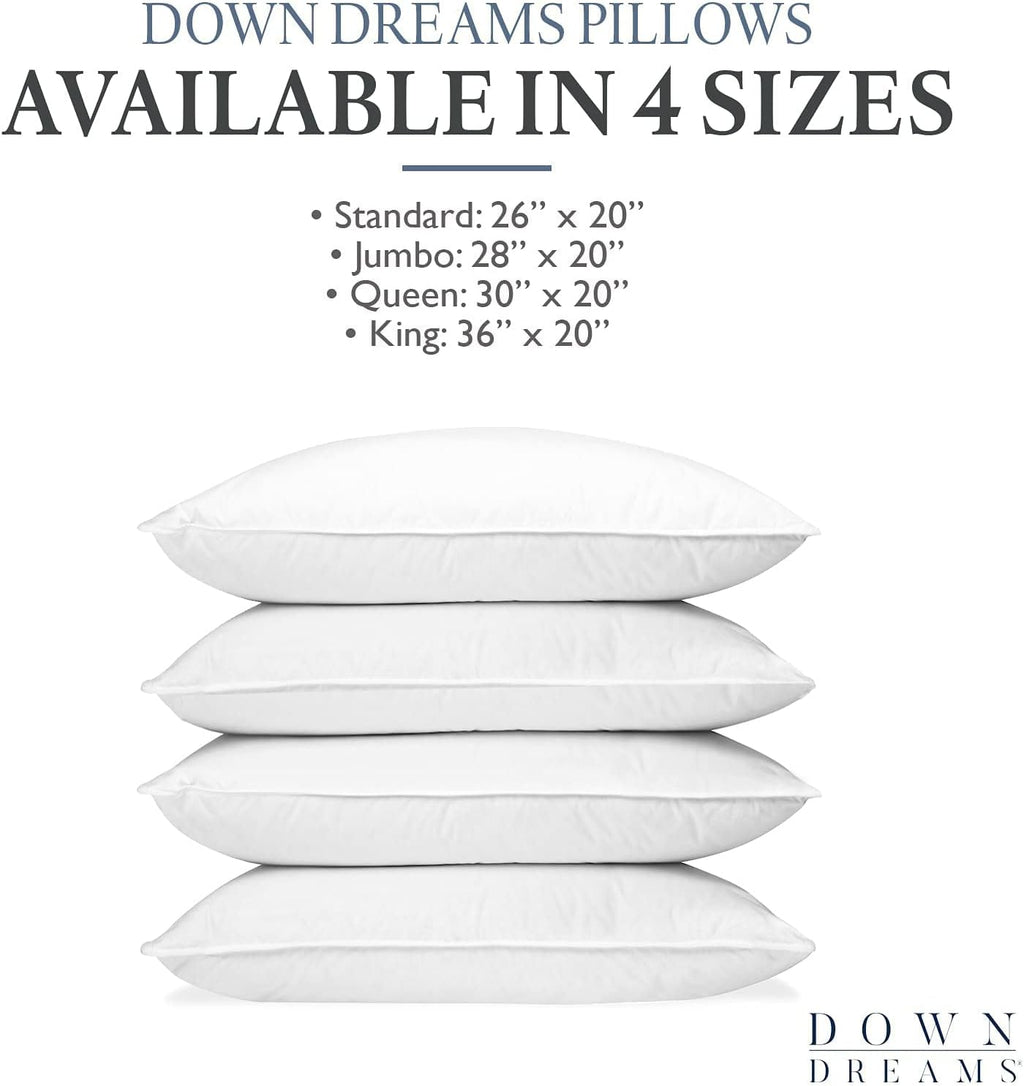 Down Dreams Manchester Mills Classic Pillows - Queen/Medium Support, 2-Pack