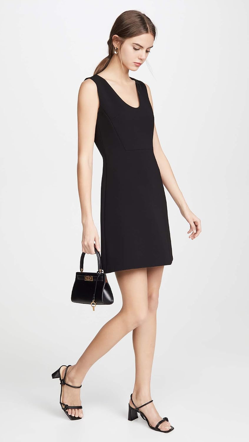 Theory Women's Scoop Flounce Dress, Black, 8