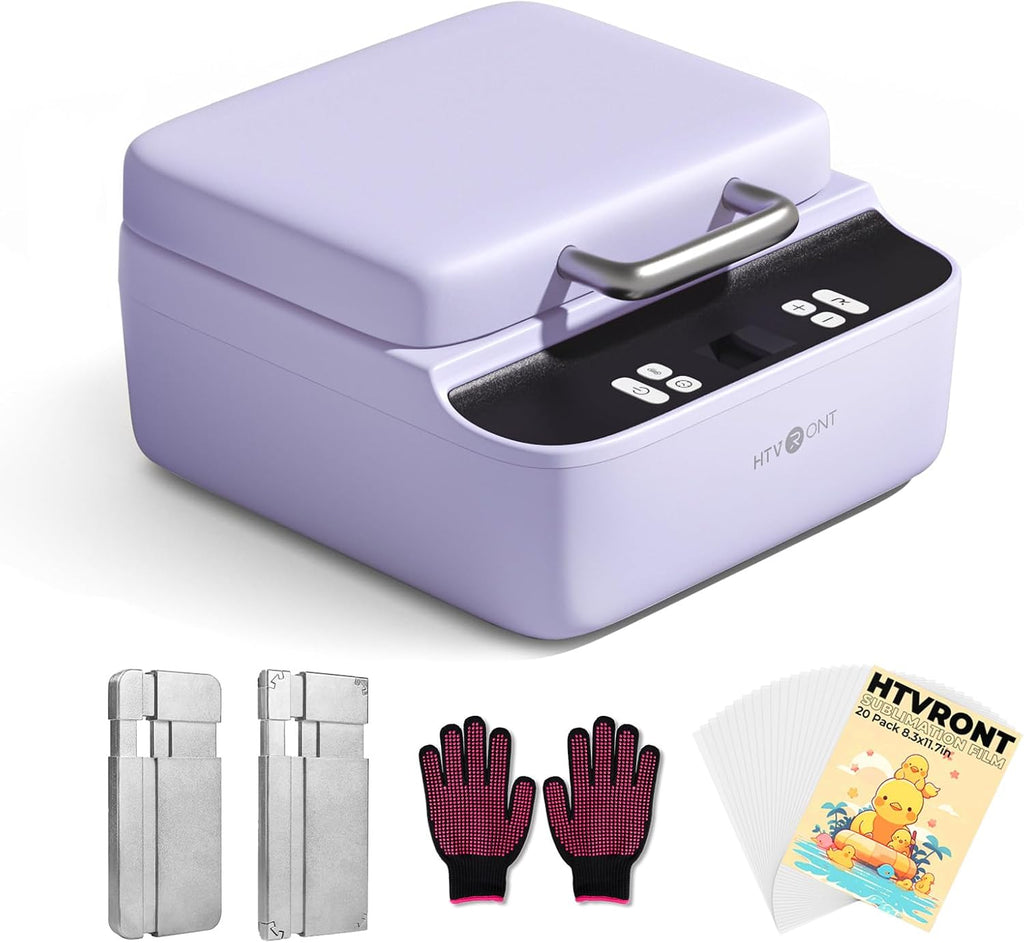 HTVRONT Phone Case Heat Press Machine Compatible with iPhone & Android - H17 Phone Case Heat Press with 3D Vacuum Heat, Precise Temperature Sublimation Phone Case Press Machine for Badges, Coaster
