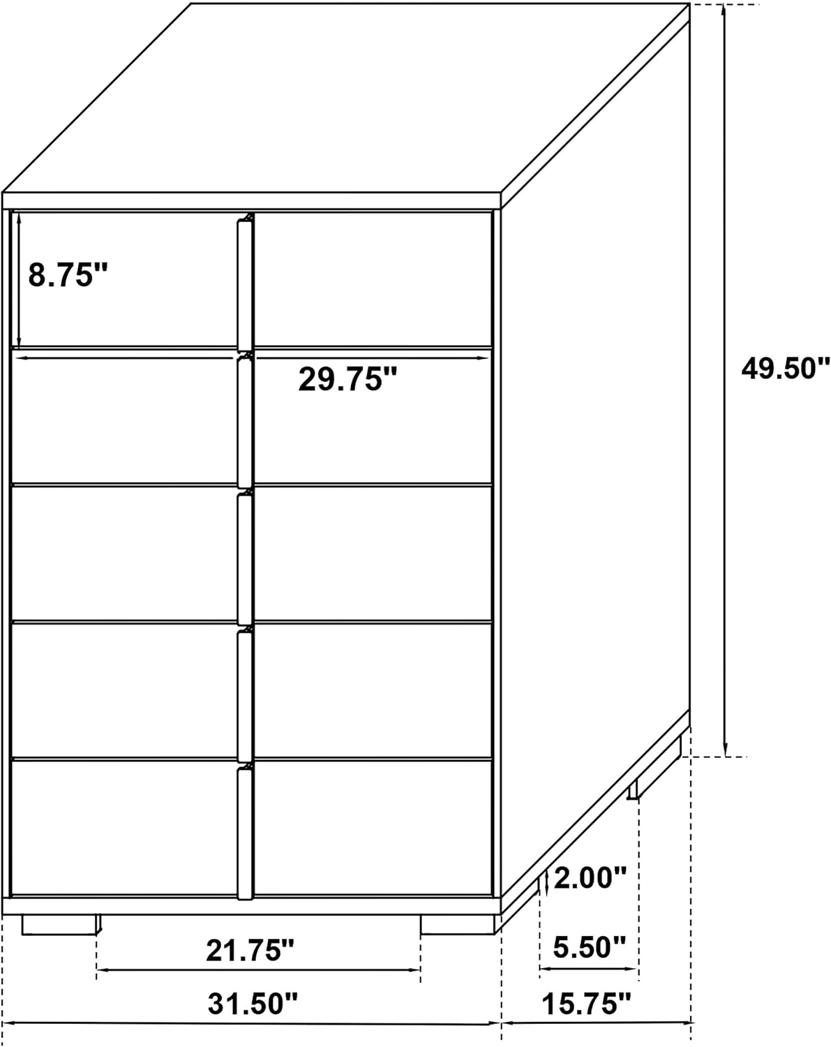 Coaster Home Furnishings Marceline Contemporary 5-Piece Bedroom Set Queen Size LED Panel Bed Frame 51-inch Headboard White 222931Q-S5