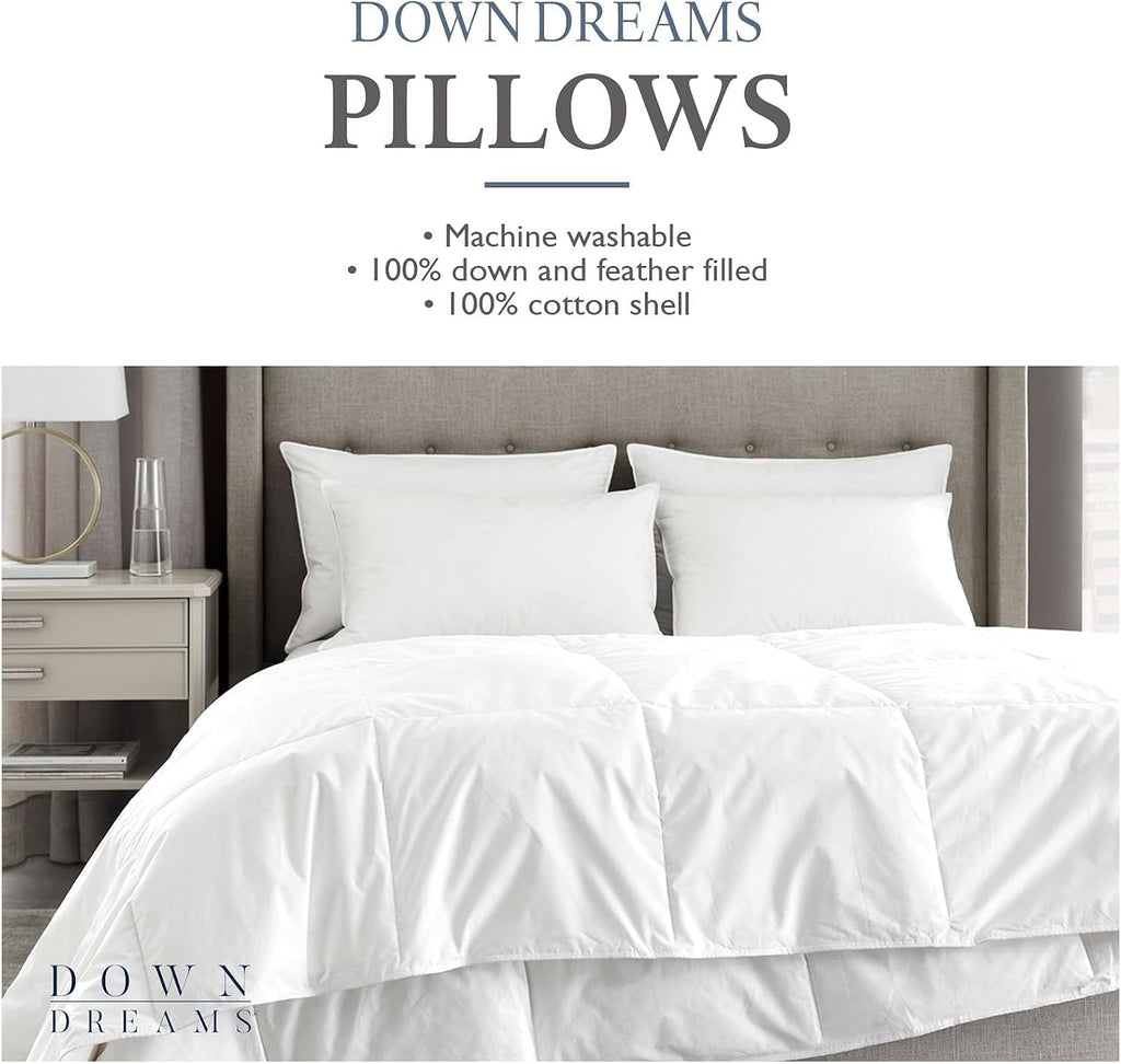 Down Dreams Manchester Mills Classic Pillows - Queen/Medium Support, 2-Pack