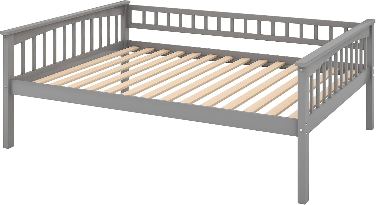 Harper & Bright Designs Full Over Full Wood Bunk Bed with Two Storage Drawers and Ladder, Convertible Storage Bunk Bed Can Be Divided Into Two Full Size Daybeds (Grey)
