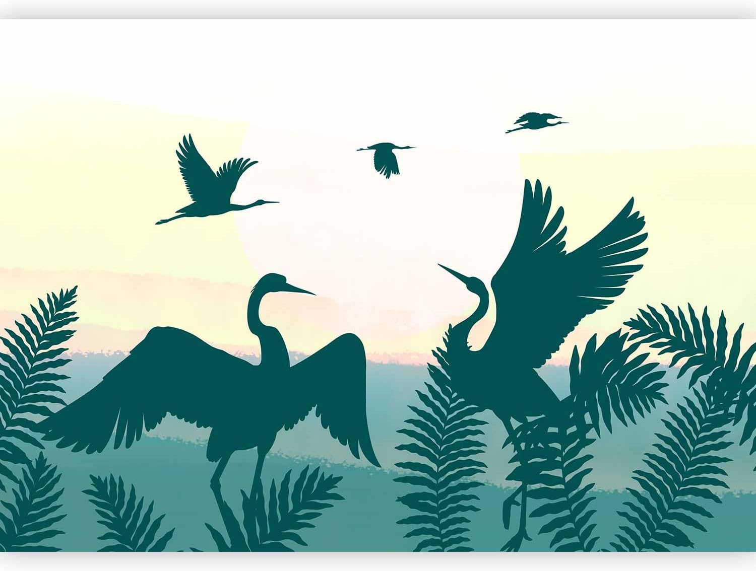 artgeist Premium Wall Mural Nature 157x110 in - Non-Woven Wallpaper Fleece Wall Decor Photo Print Picture Image Design Home Mural Crane Birds Landscape g-C-10093-a-a