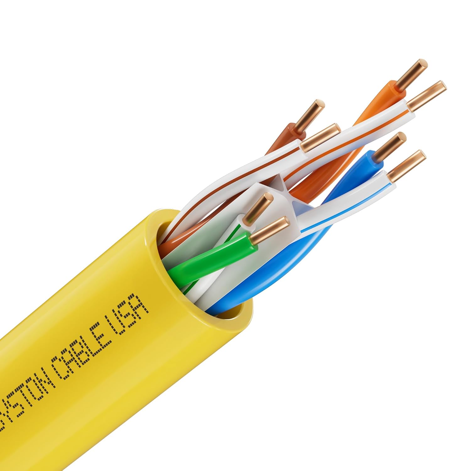 Syston Cable Technology Cat6e Ethernet Internet Cable - 500 FT，600MHz 23AWG Solid Bare Copper Wire Outdoor/Indoor Suit, No Ends 10 Ft to 1000 Ft Available, Heat Resistant Riser Rated - CMR