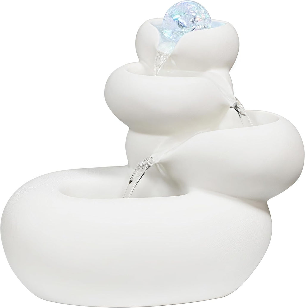 Tabletop Water Fountain Indoor - Water Fountain Decor for Attract Wealth, Suitable for Yoga, Study, Tea, Living Room, Feng Shui Decor & Gifts, Chinese Decor & Gifts, Chinese New Year Decor (Small)