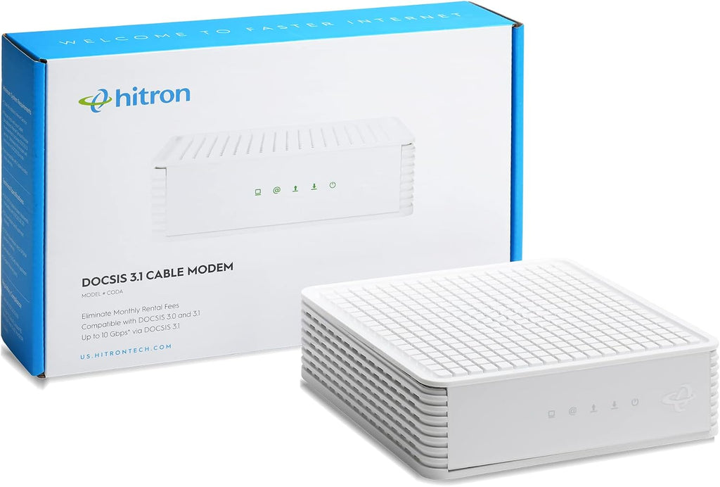 Hitron CODA DOCSIS 3.1 - Cable Internet ONLY (NOT Compatible with Fiber/DSL) | Up to 1 Gbps Cable Modem | Requires WiFi Router | Xfinity, Spectrum, Cox Certified
