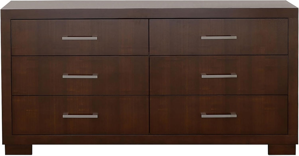 Coaster Home Furnishings Jessica Contemporary 5-Piece Bedroom Set Queen Size LED Panel Bed Frame 43-inch Headboard Cappuccino 200711Q-S5P
