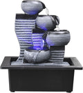 Indoor Water Fountain Tabletop Fountains Stacking Creative Modeling Indoor Running Water Desktop Fountain Decoration Feng Shui Ball Simple Office Decorations Meditation Fountain