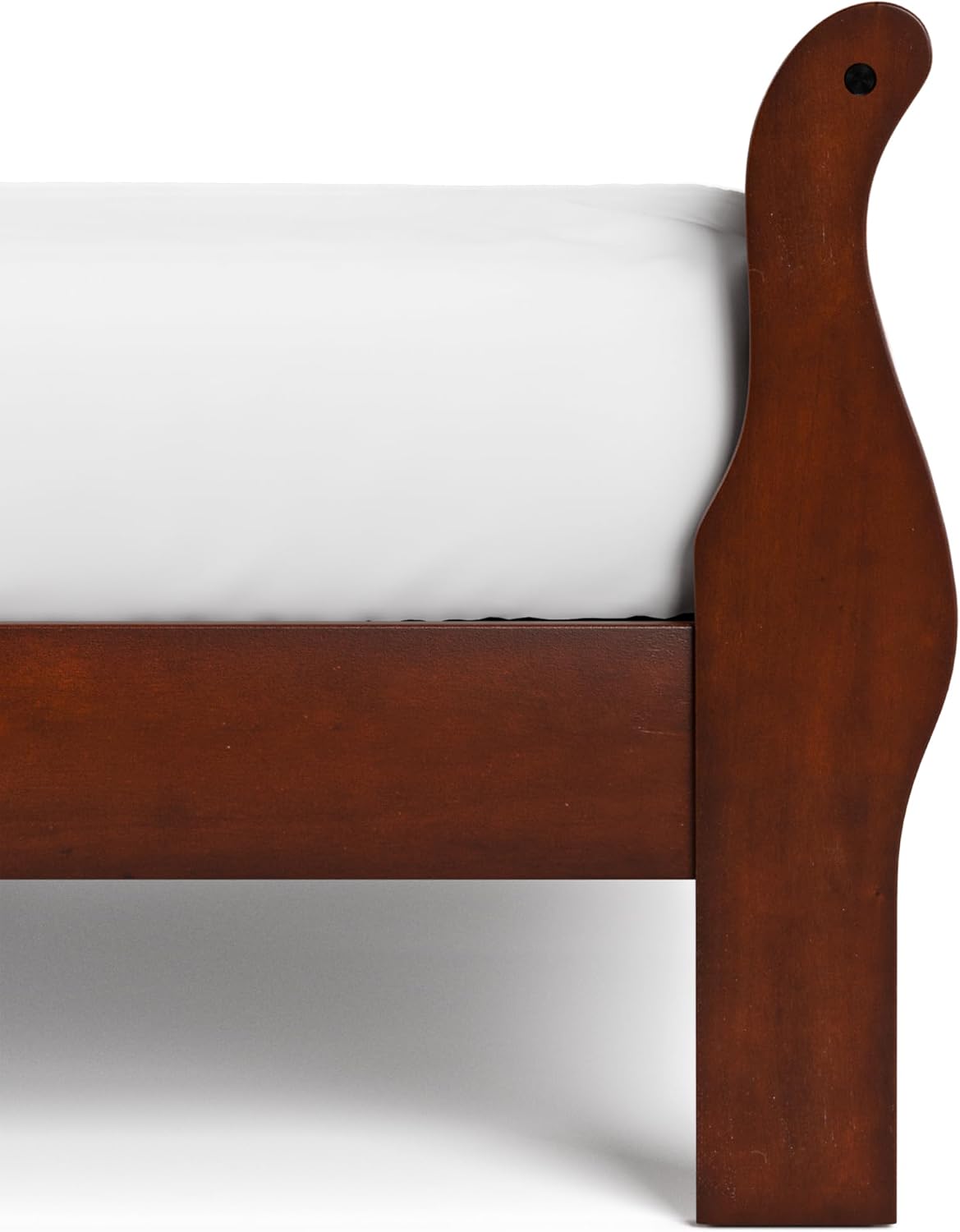 Furniture of America Arabella Traditional Solid Wood 3 Piece Bedroom Set, Queen Bed Frame and Nightstands Set of 2, Chic Sleigh Design Bedframe with Headboard and Footboard, Box Spring Needed, Cherry