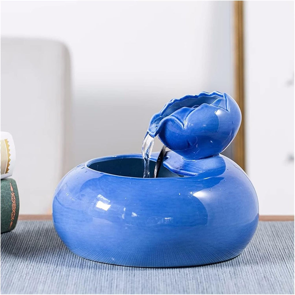Desktop Fountain Ceramic Tabletop Water Fountain Feature Zen Tabletop Fountain for Indoor and Outdoor Home Decoration Table Desktop Office, L 7.6' x W 7.6' x H 5.9' Tabletop Fountain ( Color : ( Mug )