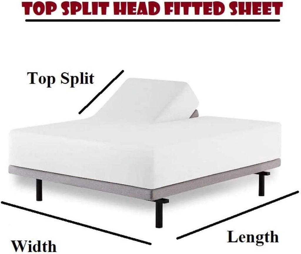Royal Tradition Heavyweight Flannel, 100 Percent Cotton Top Split King 4PC Sheets Set for Adjustable Beds, Blue, 170 GSM