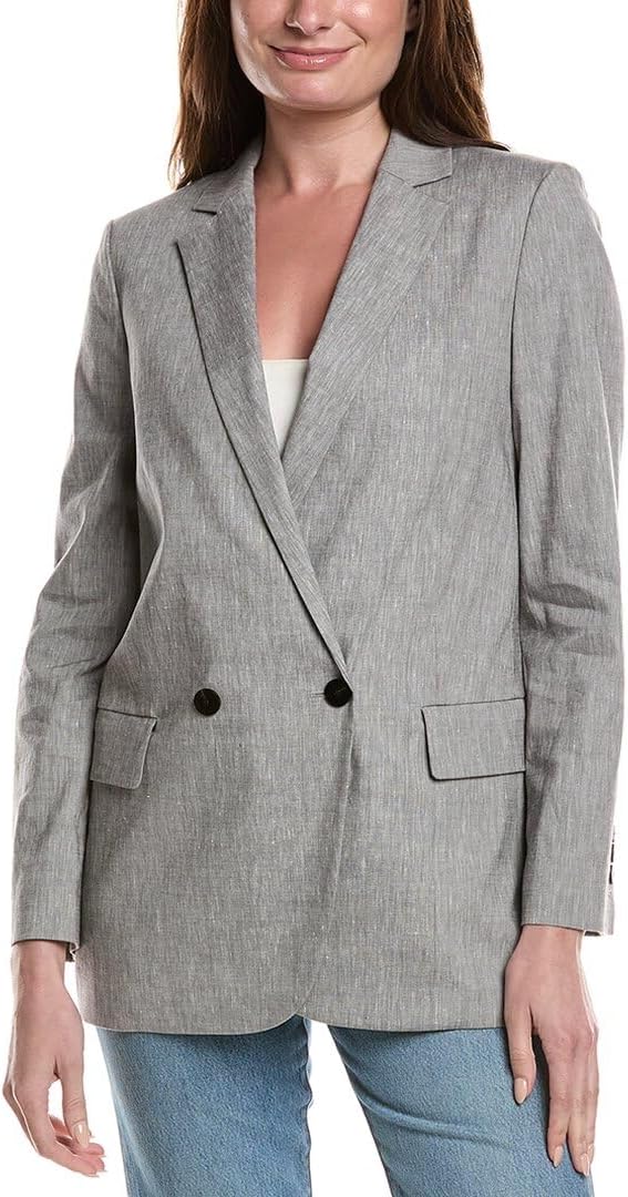 Theory Womens Double Breasted Oversized Boy Jacket, 8