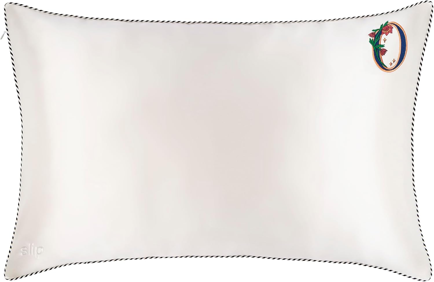 slip The Original Queen Pure Silk Pillow Case - 100% Pure 22 Momme Mulberry Silk - Queen Standard Size - Anti-Aging, Anti-BedHead, Anti-Sleep Crease, Initial Collection: Letter O (20' x 30')