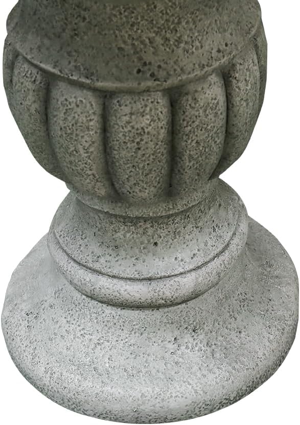 SunJet 39.3' High Modern Concrete Outdoor Water Fountain - 3 Tiered Large Floor Water Fountain and Waterfalls with Electric Pump for Garden, Patio, Yard, and Deck Decor, Featuring Natural Stone Look