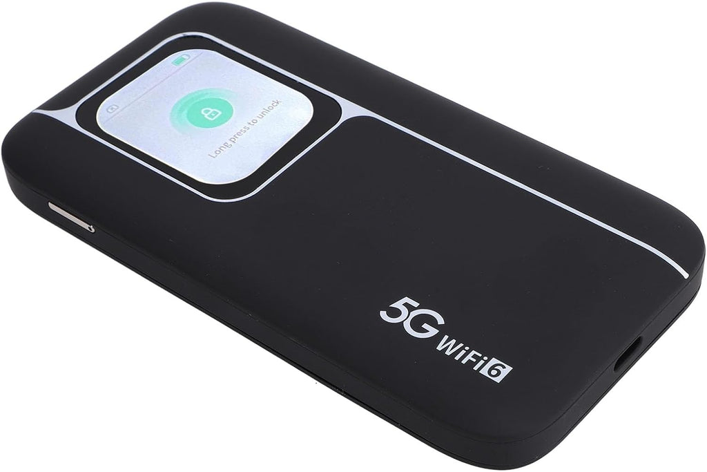 Focket Portable Hotspot, 5G High Speed 2.77Gbps DL 1.25Gbps UL Mobile Hotspot Router Travel Router with 2.01 Inch Touch Screen 7100mAh Battery for Travel Connect Up to 16 Devices