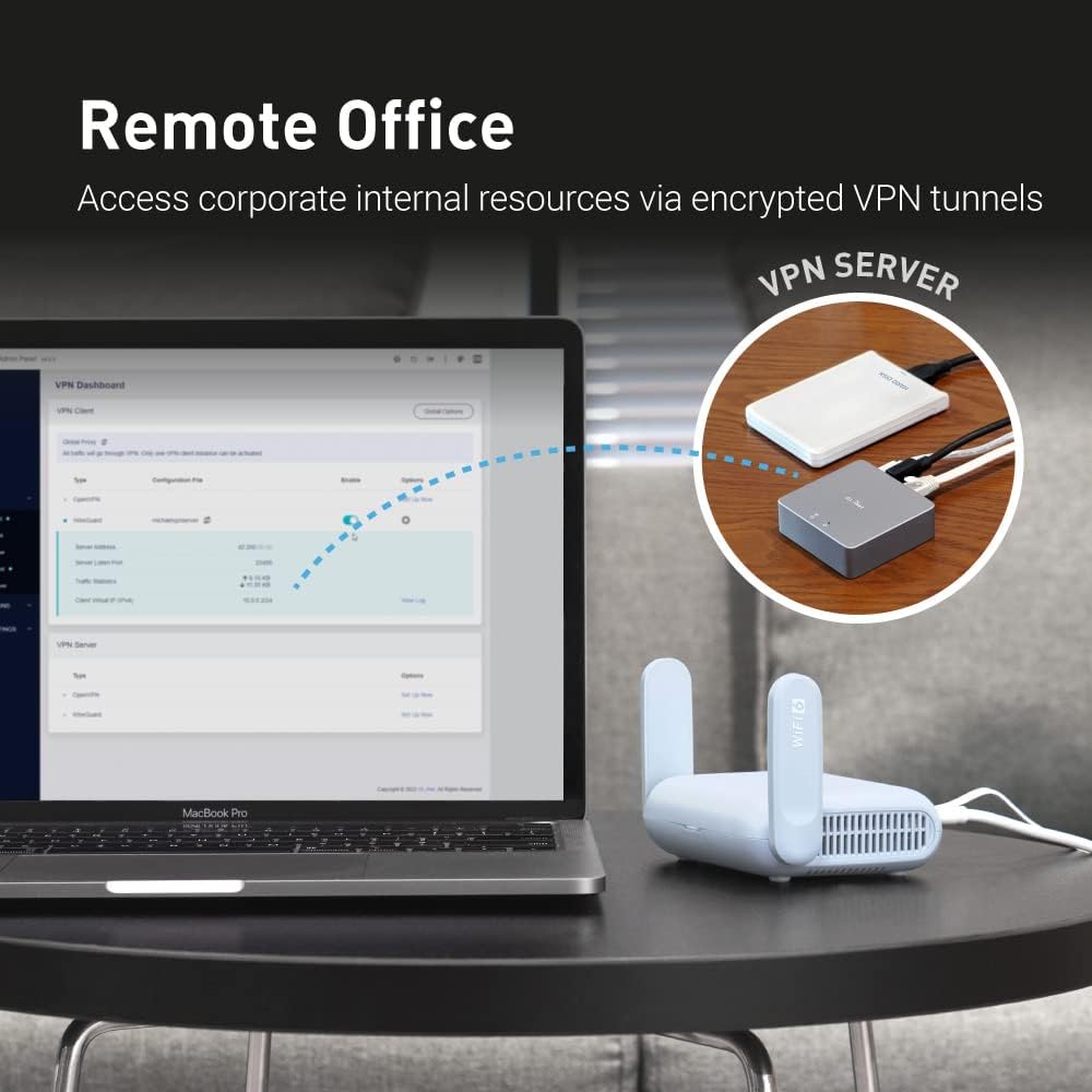 GL.iNet GL-AX1800(Flint) WiFi 6 Dual Band Gigabit Wireless Internet Router & GL-MT3000 (Beryl AX) Portable Travel Router