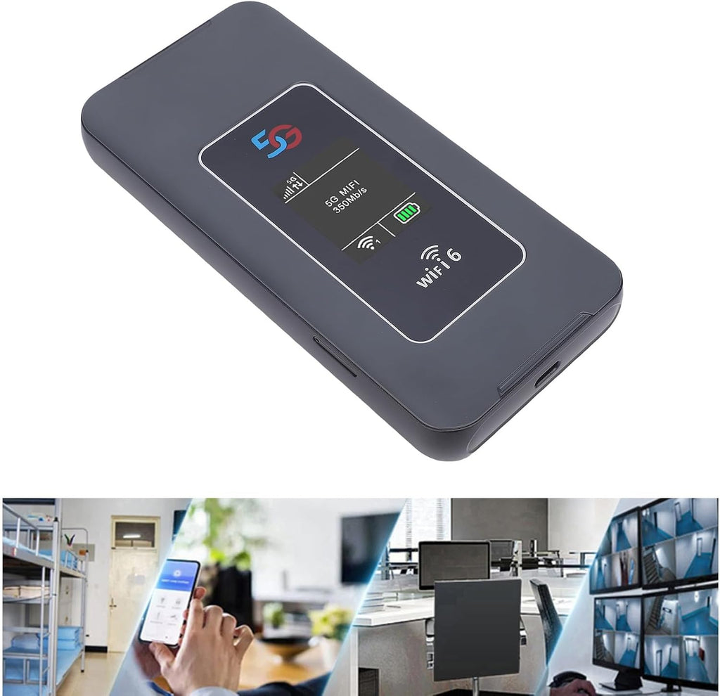 Zunate Portable 5G WiFi 6 Hotspot Router, Ultra Fast 2.77Gbps Download, 8000mAh Battery, Connects 32 Devices, Global Bands Support, IP67 Rugged for Travel Business