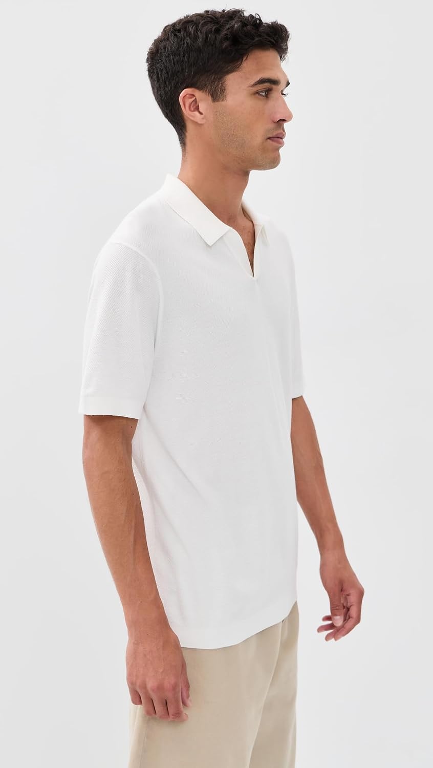 Theory Men's Brenan Johnny Collar Polo in Fine Bilen