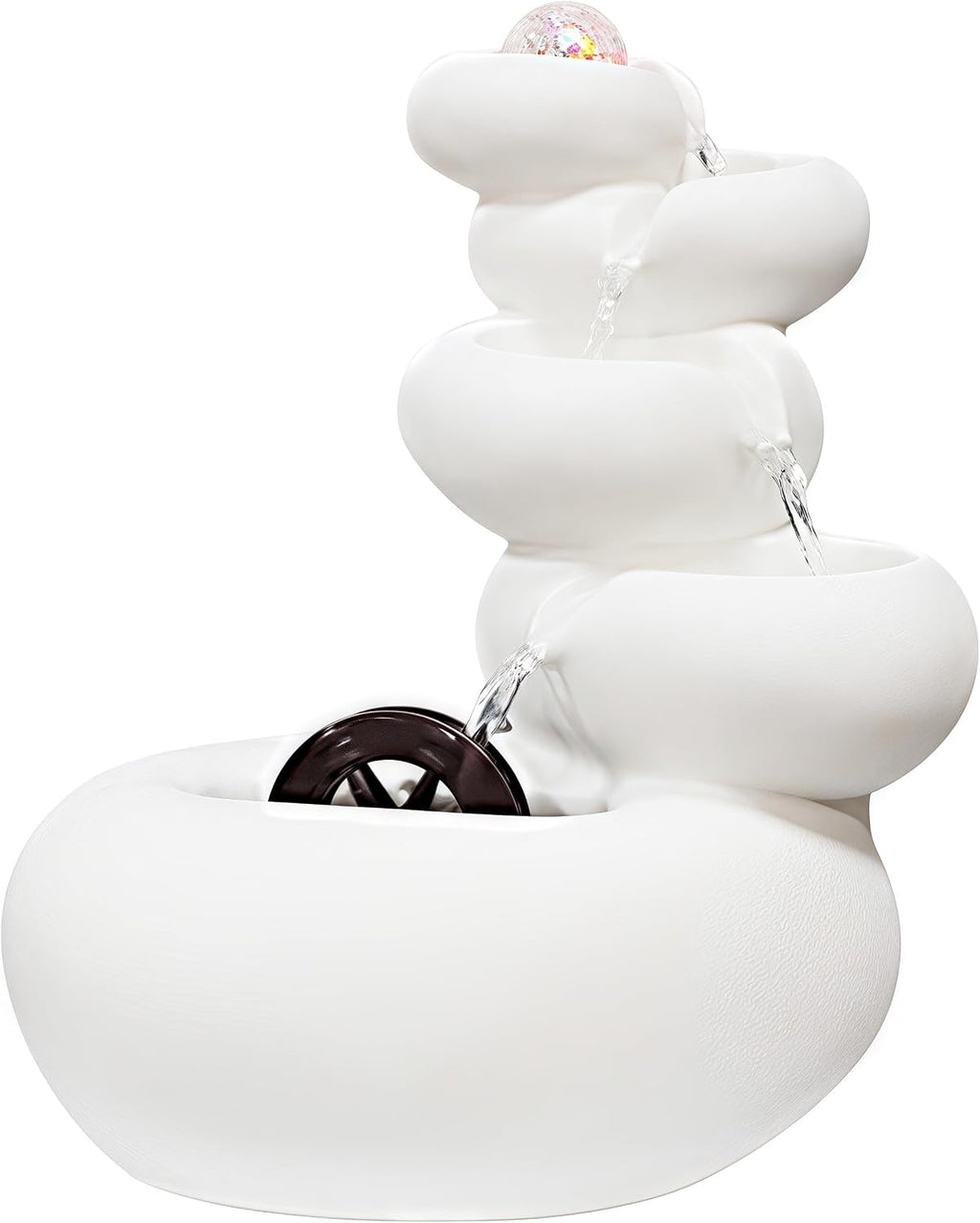 Tabletop Water Fountain Indoor - Water Fountain Decor for Attract Wealth, Suitable for Yoga, Study, Tea, Living Room, Feng Shui Decor & Gifts, Chinese Decor & Gifts, Chinese New Year Decor (Large)