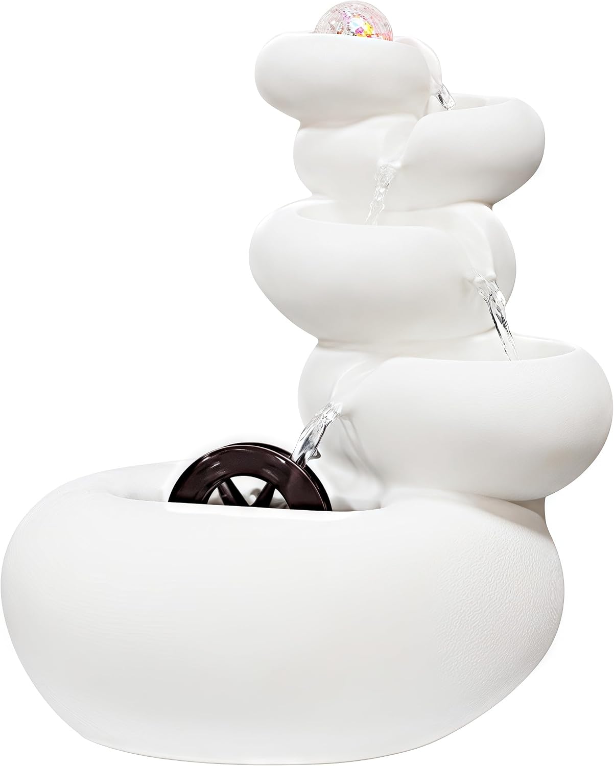 Tabletop Water Fountain Indoor - Water Fountain Decor for Attract Wealth, Suitable for Yoga, Study, Tea, Living Room, Feng Shui Decor & Gifts, Chinese Decor & Gifts, Chinese New Year Decor (Large)