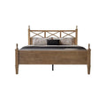King Size Solid Wood Bed Frame, Platform Bed with Headboard & Footboard, 12 Heavy-Duty Slatted Base with Metal Legs, No Box Spring Needed, Noise-Free & Anti-Slip, Easy Assembly, Barnwood Finish RIK-30