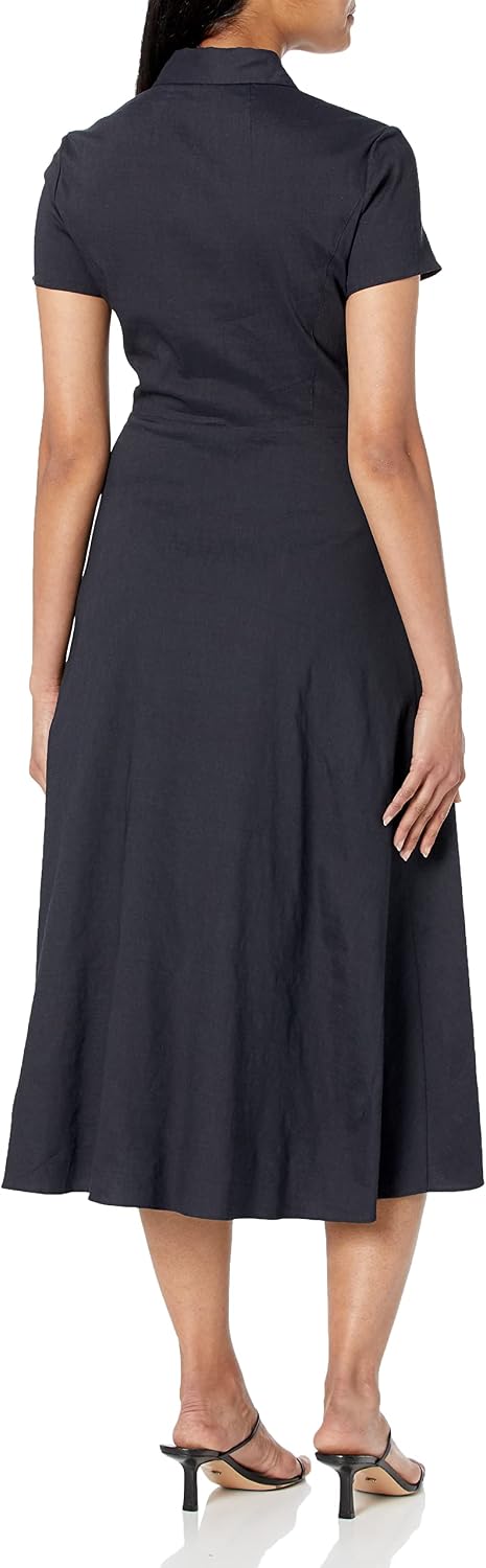 Theory Women's Short-Sleeved Button Down Midi Dress