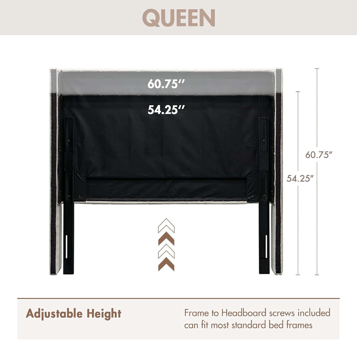 Madison Park Amelia Headboard Queen Wingback Upholstered - Hand-Tufted Button Detail, Double Nailhead Trim, Foam-Padded Durable Fabric, Adjustable Fit for Classic Bedrooms-Beige Velvet