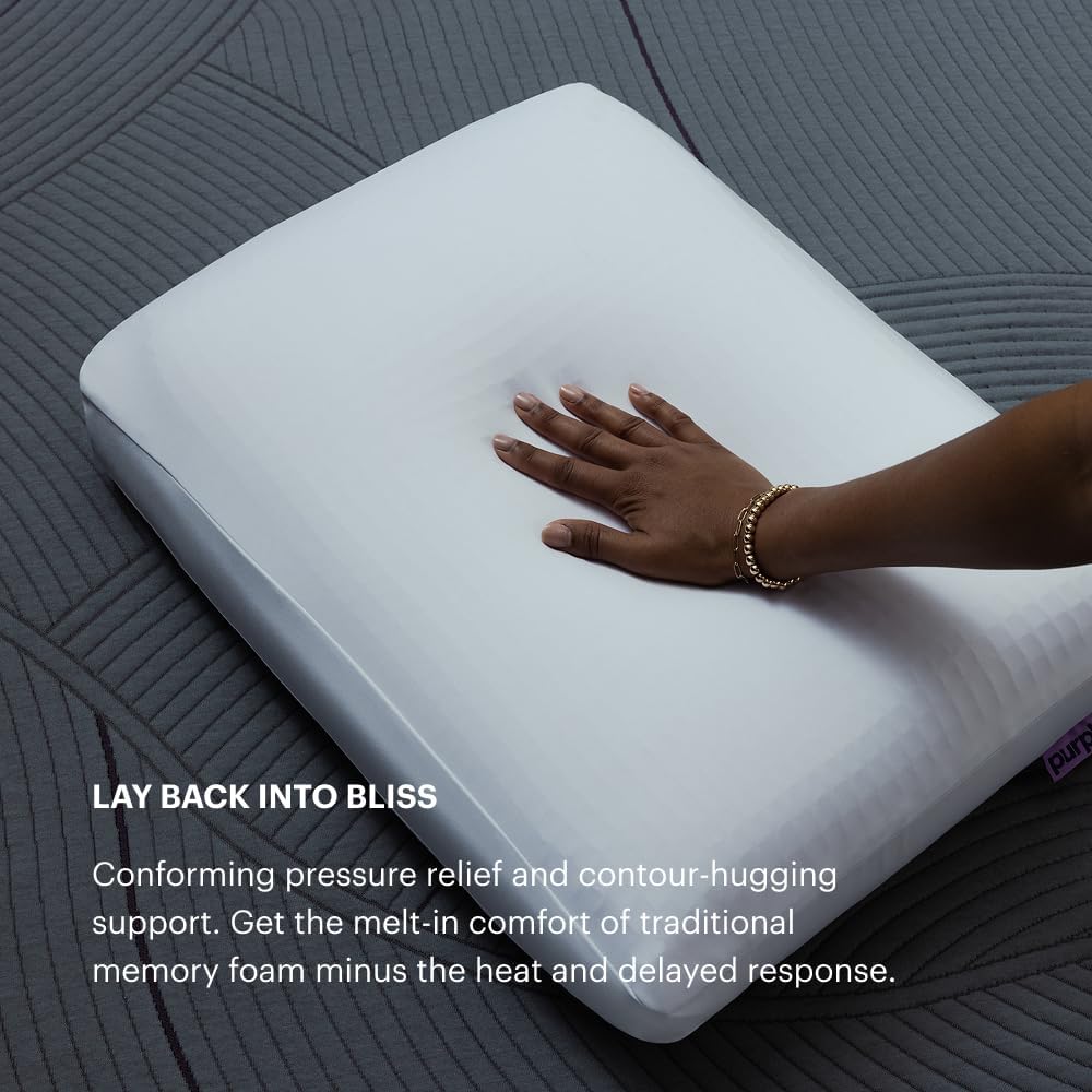 Purple DreamLayer Pillow - King Size, Multi-Layered GelFlex Grid & MicroAir Foam for Support & Pressure Relief - Customizable Height with Removable Foam Booster Layers