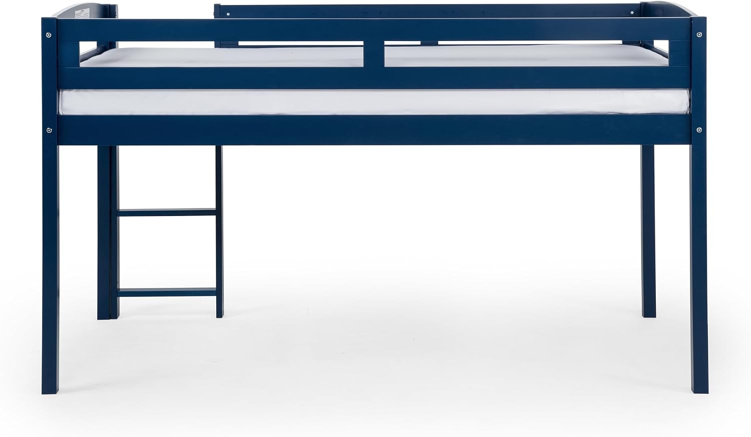 Camaflexi Tribeca Wood Low Loft Bed Frame / 14 Wood Slats Support and 1 Center Support/No Box Spring Necessary/Easy Assembly/Full - Blue